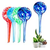 Inscape Data Plant Watering Globes,4 Piece Colorful Glass Self Watering Globe,Automatic Plant Watering System for Indoor&Outdoor and Vacation