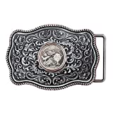 US 2000 South Carolina State Quarter BU Uncirculated Coin Silver Tone Belt Buckle NEW - Beautiful Western Scroll Design