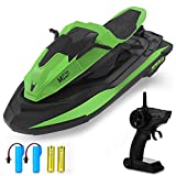 Remote Control Boat, 1:14 Scale 2.4Ghz High Speed RC Racing Boats for Pools and Lakes, Dual Motor, Low Battery Alarm, Speed Switch, Watercraft Toy for 14+ Kids, Green