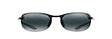 Maui Jim Men's and Women's Makaha Polarized Rimless Sunglasses, Gloss Black/Neutral Grey, Medium