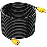 RVGUARD 3 Prong 30 Amp 100 Foot Generator Extension Cord, NEMA L5-30P/L5-30R 125V 10 Gauge SJTW Generator Power Cord with Cord Organizer, ETL Listed