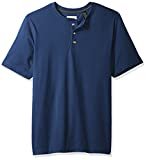 Wrangler Authentics Men's Short Sleeve Henley Tee, Dark Denim, X-Large