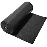 June Fox 5oz Pro Garden Weed Barrier Landscape Fabric, Heavy Duty Weed Block Gardening Mat,Garden Landscape Fabric for Flower Bed, Edging, Pavers,Vegetable Patch,Garden Stakes,Black (1.3ft x 82ft)