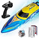 RC Boat- ALPHAREV R608 Brushless Remote Control Boat for Adults and Kids, 30+MPH Fast RC Boat with Rechargeable Battery for Lakes and Sea