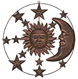 Metal Wall Art Celestial Sun Moon Stars - Indoor Outdoor Sun Moon Decor 20 inch Wall Hanging Patio Art Decor