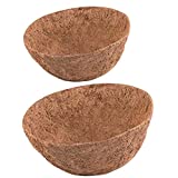 Rimonasure 10 Inch Pre-Formed Replacement Round Coco Fiber Liner for Hanging Baskets Wall Flower Basket 2PCS Coconut Fiber Plant Basket Liner for Garden Planter Flower Pot