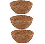 Paopro 10 Inch Round Coco Fiber Replacement Liner for Wall Hanging Basket (3 Pack)
