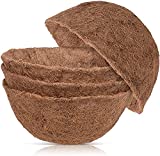 Decorlife 4PCS Coco Liners for Hanging Baskets, 10-Inch Coconut Fiber Planter Liners, Natural, Thick and Sturdy