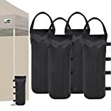 Eurmax USA 112 LBS Extra Large Pop up Canopy Weights Sand Bags for Ez Pop up Canopy Tent Outdoor Instant Canopies, 4-Pack,Black (Without Sand) Dark Black