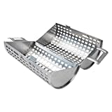 BBQ Dragon Rolling Grill Basket - Heavy Duty Vegetables & Fish Grill Basket - Grilling Basket for Kabobs, Veggies & Shrimp - Perfect Grilling Gifts for Men - BBQ Grill Accessories for Outdoor Grill