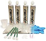 CrackWeld DIY Concrete Floor Repair Kit (4-Pack) - Repair Concrete Cracks in Basements, Driveways, Garages, Patios, & Pool Decks