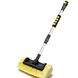 Anyyion 51-Inch Car Wash Brush with 10-Inch Soft Bristle, On/Off Switch for Car Truck Boat Washing Brush, Perfect for Cleaning House Siding, Auto Cars, Trucks, SUV, RV, Floors and More!