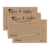 25 Rustic Graduation Advice Words of Wisdom Cards For Graduate Class of 2022 College, High School, University Grad, Funny Black and Gold Party Games, Presents, Activities Keepsakes for 4x6 photo album