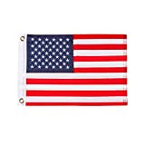 HOOSUN American Flag 12.5" x 18" Boat Flag Embroidered Stars USA Flag Boat Marine Bike Car Flag Banner with 2 Brass Grommet,USA Flag for Indoor and Outdoor