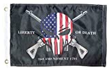 Let it Fly 2nd Amendment Demon Skull 12" X 18" Boat Motorcycle Flag