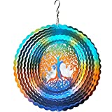 FONMY Stainless Steel Wind Spinner Worth Gifts Indoor Outdoor Garden Decoration Crafts Ornaments 12Inch Multi Color Life Tree Wind Spinners