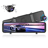 NexiGo D80 2.5K Mirror Dash Cam Front and Rear with Sony IMX335 STARVIS Sensor, 12 Inch Full Touch Screen, Super Night Vision, Emergency Recording, Waterproof Rearview Camera, Parking Assistance