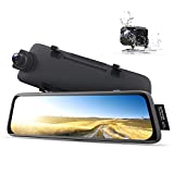 AUTO-VOX V5 Without Glare Mirror Dash Cam for Driving Safety, 9.35'' Full Laminated Ultrathin Touch Screen Rear View Mirror Camera, Dual 1080P Super Night Vision Backup Camera