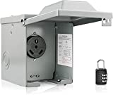Gerguirry 30 Amp RV Power Outlet Box, 125/250 Volt Enclosed Lockable Nema TT-30R RV Outdoor Electrical Receptacle Panel for RV Camper Travel Trailer Motorhome Electric Car Generator, RV Accessories