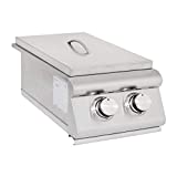 Blaze Grills 12,000 BTU Built-In Stainless Steel LTE Outdoor Double Side Burner with Drip Tray, Natural Gas