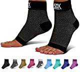 SB SOX Plantar Fasciitis Compression Socks for Women & Men (1 Pair) - Ankle Socks for Plantar Fasciitis Relief, Arch Support, and Foot/Heel Pain for Everyday Use (Black, Medium)