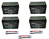 WindyNation 4pcs 100 amp-Hour 100AH 12V 12 Volt AGM Deep Cycle Sealed Lead Acid Battery - Solar RV UPS Off-Grid (4 pcs 100 amp-Hour)