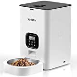 VOLUAS Automatic Programmable Cat Pet Feeder 4L, Meal Timing, Dry Food Meal Portion Size Control, 10s Voice Record Meal Call, 1-4 Meals, Included Desiccant Bag, Small Medium Pets
