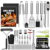 Taimasi 34Pcs BBQ Grill Accessories Tools Set, 16 Inches Stainless Steel Grilling Tools with Carry Bag, Thermometer, Grill Mats for Camping/Backyard Barbecue, Grill Tools Set for Men Women