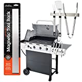 Magnetic Stainless Steel BBQ Tool Bar Rack 16" x 1.5" - Hands Free Grill Utensil Organizer, Storage, and Holder - Strong Magnet or Optional Adhesive Strip Attaches to Your Grill - Hangs up to 10 Tools