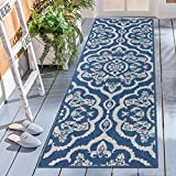 HEBE Floral Indoor Outdoor Area Rug Runner 2'x6' Medallion Runner Rugs for Hallway Entryway Kitchen Laundry Non Slip Boho Throw Rug Floor Carpet Washable
