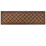 Carvapet Moroccan Trellis Non-Slip Doormat Durable Honeycomb Texture Kitchen Rug Runner Carpet, Indoor Outdoor, Easy Clean, Low-Pile Mats for Garage, Entry, Patio, High Traffic Areas, 18"x59", Coffee