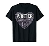 Writer Heart Word Cloud Tee - Author Poet Gift T-Shirt