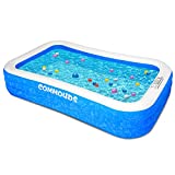 COMMOUDS X-Large Inflatable Swimming Pool, 130X72X22, Full-Sized Blow up Family Pool for Kids, Baby, Children, Adults, Large Durable, Inflated Swimming Pool