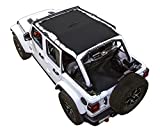 SPIDERWEBSHADE compatible with Jeep Wrangler JL Mesh Shade Top Sunshade UV Protection Accessory USA Made for Your JL 4-Door (2018 - current) in Black