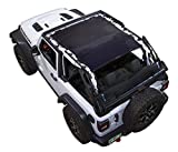 SPIDERWEBSHADE Compatible with Jeep Wrangler JL Mesh Shade Top Sunshade UV Protection Accessory USA Made for Your JL 2-Door (2018-current) in Black