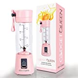 Portable Blender for Shakes and Smoothies  Rechargeable 15.5-Oz Fusion Blender & Portable Juicer Comes with Carry Strap, USB Cable, 2 Reusable Straws, 1 Straw Cleaner & 1 Bottle Cleaner, (Cotton Candy Pink)