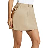 BALEAF Women's Golf Skorts 4 Pockets 15" UPF 50+ Athletic Skirt Quick Dry Lightweight for Tennis,Hiking,Everyday Casual Khaki L