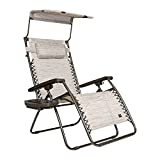 Bliss Hammocks GFC-452WSR 30" Wide XL Zero Gravity w/Canopy, Pillow, & Drink Tray Folding Outdoor Lawn, Deck, Patio Adjustable Lounge Chair, 360 lbs. Capacity, Weather and Rust Resistant, Inch, SAND