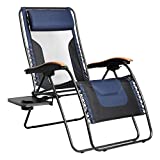 PORTAL Zero Gravity Chairs Heavy Duty Oversized XL Mesh Back Padded Seat Folding Beach Lounge Chair with Adjustable Pillow and Cup Holder for Outdoor Indoor Patio Lawn Yard, Support 350 Lbs