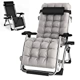 HITO Outdoor Lounge Chairs Sun Loungers Zero Gravity Chairs Adjustable Padded Lounger Chair with a Cup Holder, Soft & Comfortable, Supports Over 440lbs/200kg