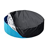 63inch Foldable Dog Pet Bath Pool Cover Large Round Collapsible Dog Pet Pool Bathing Tub Kiddie Pool for Covers Portable, Black