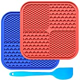 Dog Lick Pad Mat - Large Size Lick Mats for Dogs Cats, Fun Alternative to a Dog Slow Feeder Bowl, Dog Treat Mat 2 Pack Perfect for Food, Peanut Butter, Cheese, Yogurt