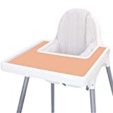 Baby High Chair Placemat for Antilop High Chair, Silicone Mat for Antilop Baby High Chair Tray Accessories, Finger Foods Placemat for Toddler and Babies Girls (Peach)