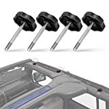 KOLEMO 4 PCS Long Soft Top Door Surround Knob with Pin Compatible with for 1997-2018 Jeep Wrangler TJ /JK