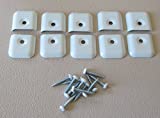 Temple Products 10 Pack RV Camper Trailer Aluminum White Flat End Cap for Trim Molding 1" & Screws