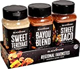 Blackstone Regional Favorites Seasonings - Mexican Taco Mix, Asian Sweet Teriyaki Spices & Bayou Seasoning  BBQ Grill Grilling Spices for Meat, Hamburgers, Chicken, Poultry, Beef, Pork Rub - 4127