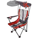 SwimWaysKelsyus Original Foldable Canopy Chair for Camping, Tailgates, and Outdoor Events, Grey/Red