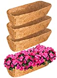 Legigo 4PCS 30'' Trough Coco Replacement Liners, Natural Coconut Coir Fiber Planter Breathable Plant Basket 30 Inch Window Deck Pre-Formed Replacement for Window Boxes, Basket Planters,Garden