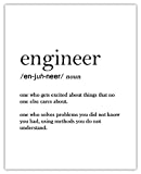 Engineer Definition Funny Typography Wall Art Print: (8x10) Unframed Poster Print For Home, Office, Dorm & Bedroom Decor - Gift Idea for Engineers and Engineering Students