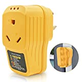 HISVICON RV Surge Protector 30 Amp,Camper SurgeProtector with LED Indicator Light,30 Amp Male to 30 Amp Female for RV Trailer(Yellow)